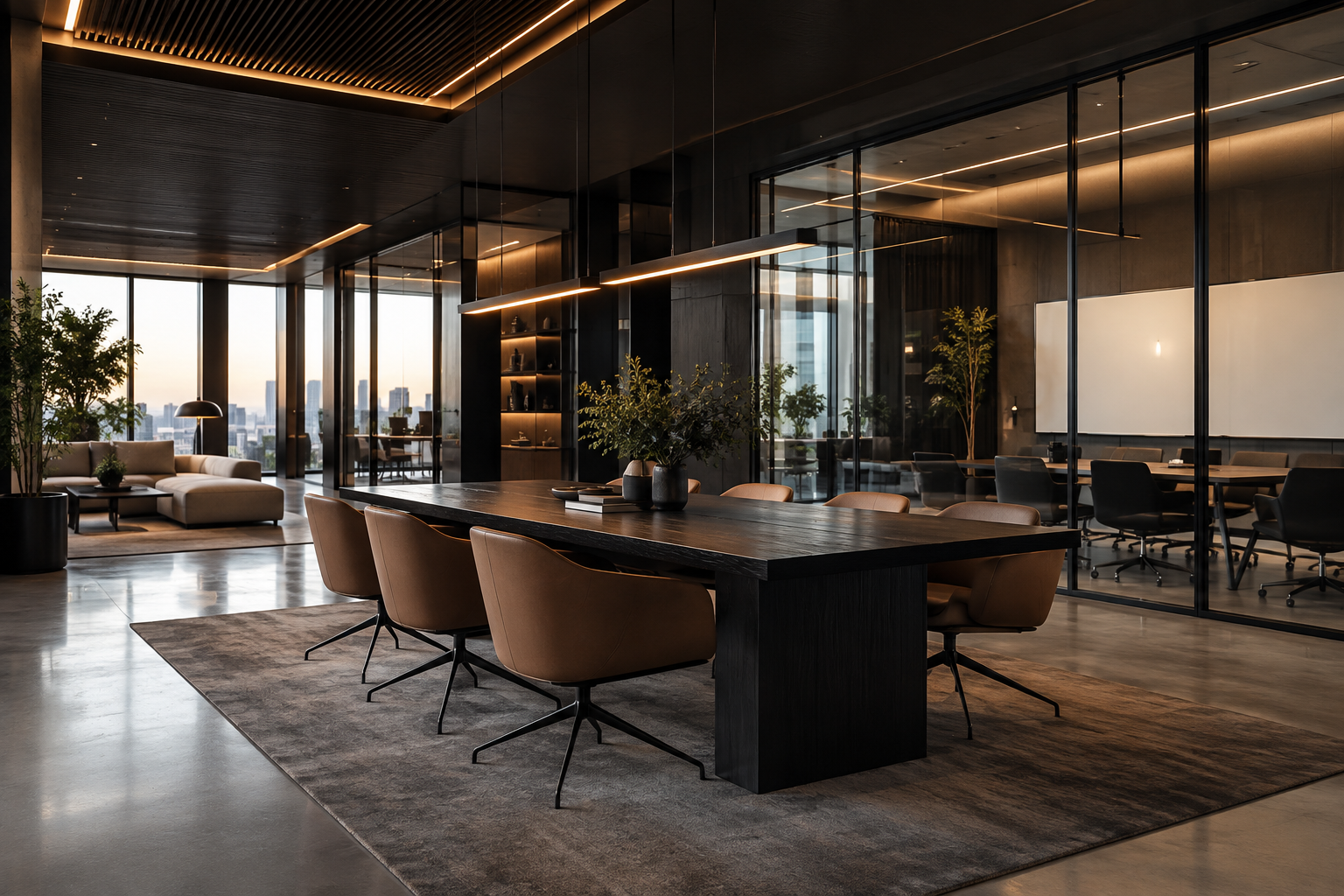 Illustrative business workspace